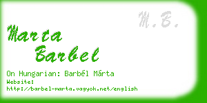 marta barbel business card